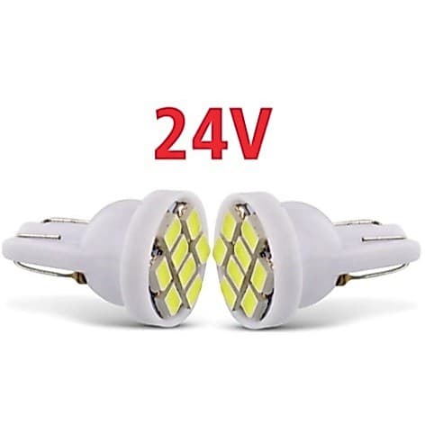 Kit Lâmpadas Pingo T10 8Leds 24V 6000k Farolete Caminhão Ônibus 24V