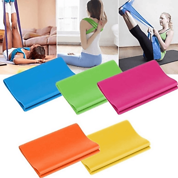 4 Pcs Faixa EláStica De ResistêNcia Com 1,5M Para Loga Pilates Fitness ExercíCio SaudáVel PromoçãO