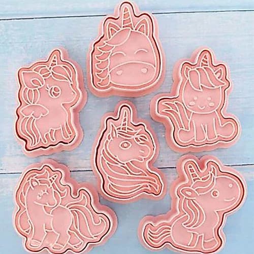 KIT C/6 Cortador Marcador de Massas Artigo de Confeitaria Arte na Cozinha Pônei Unicórnio - 6145