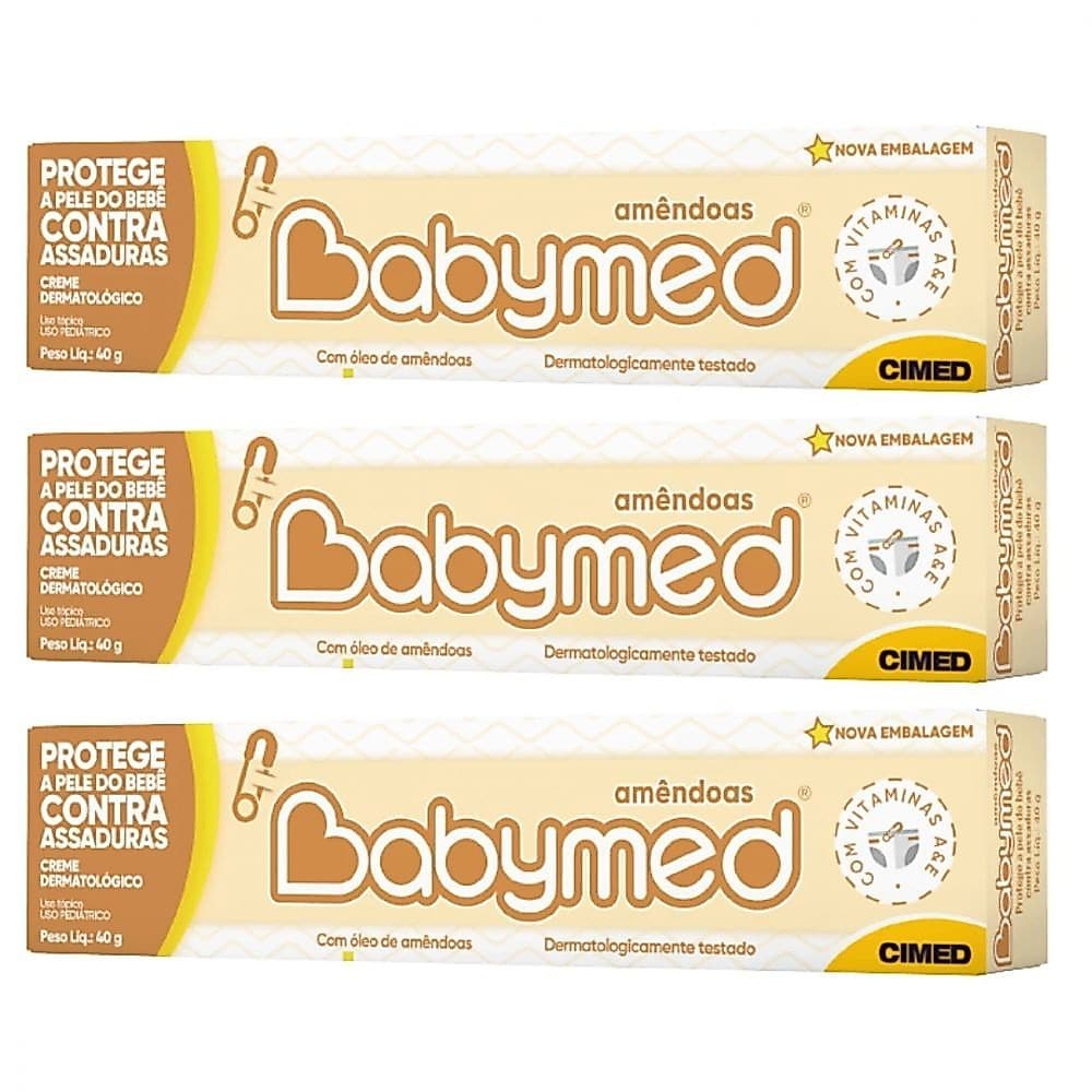 Pomada Babymed para Assaduras Óleo de Amêndoas Cimed 40g- 3 Unidades