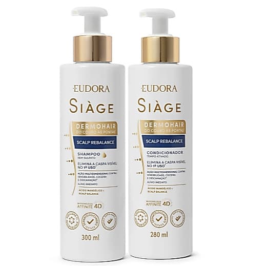 Siàge Dermohair Shampoo  Anticaspa+Condicionador+Sérum Capilar, Eudora.
