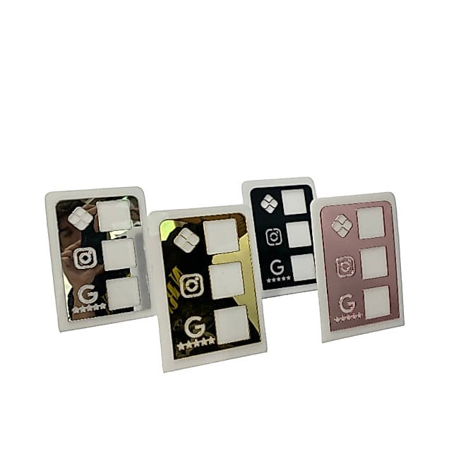 Placa Pix Pagamento QrCode  Mesa Balcão em Acrílico  - PIX, Rede Social  e G00GLE Avaliação