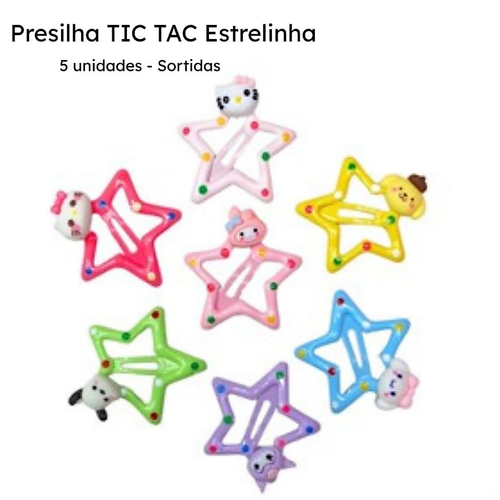 Presilha Metal TIC TAC ESTRELINHA 3,2cm (Escolha a partir de 5 Unidades Sortidas) para Laços