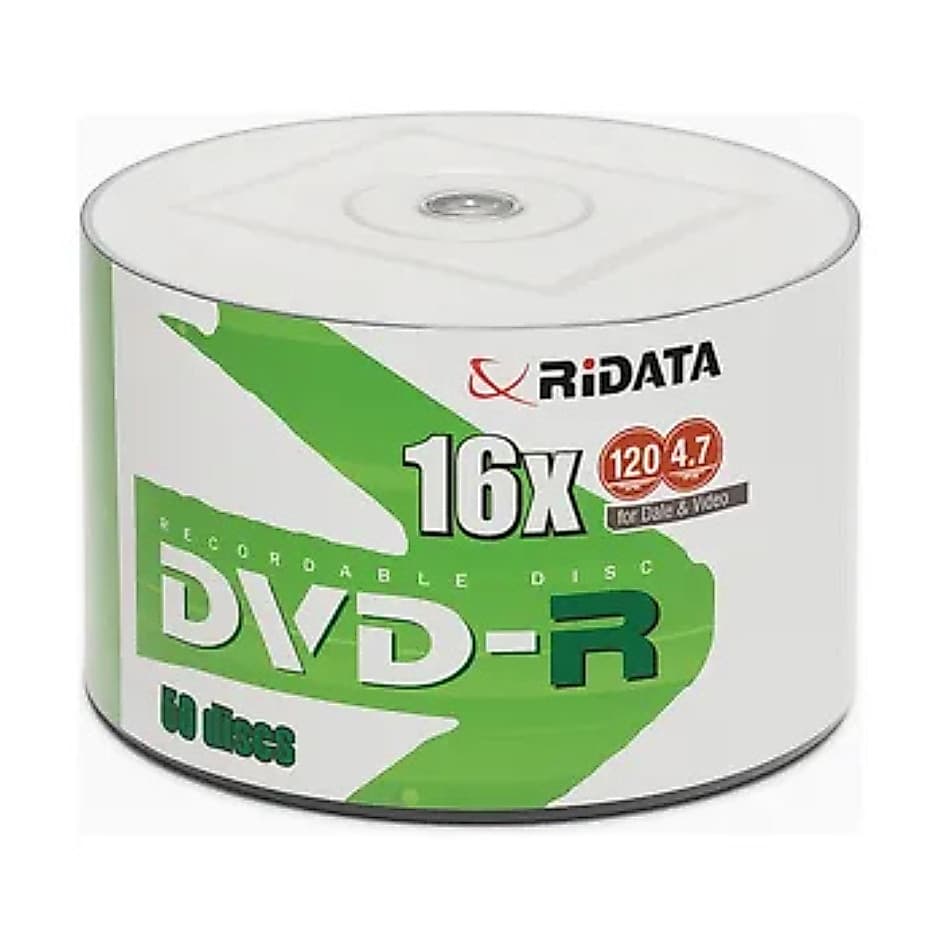 50 Unidades Dvd-r Virgem Ridata Logo 16x 4.7gb 120min