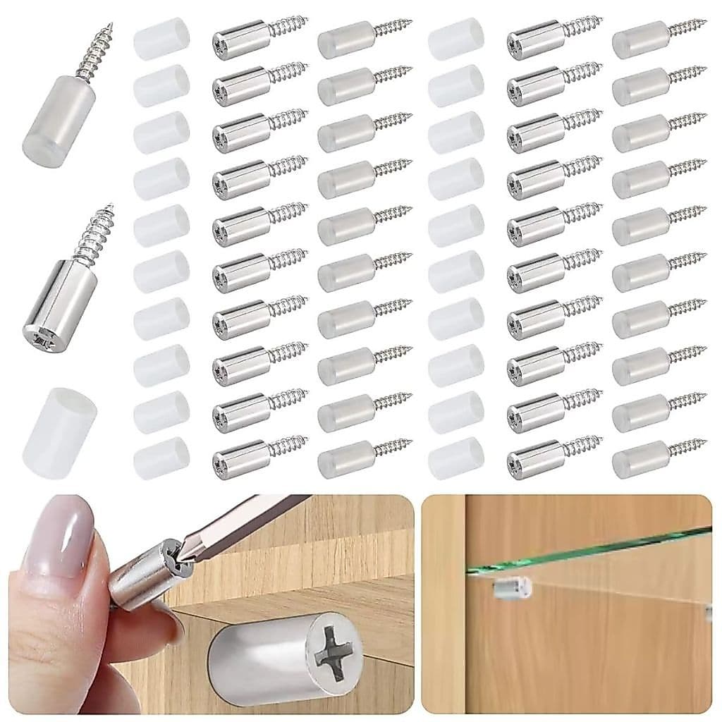 Kit 28 Pinos De Suporte Prateleira Madeira Vidro Com Manga Antiderrapante