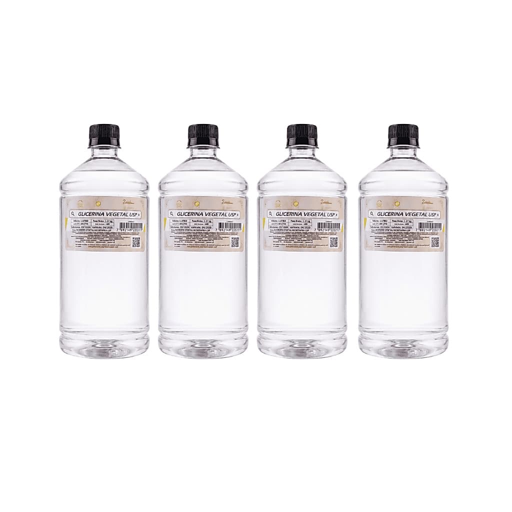 Kit Glicerina Vegetal Usp 4 Litros Cosméticos/farmacêuticos