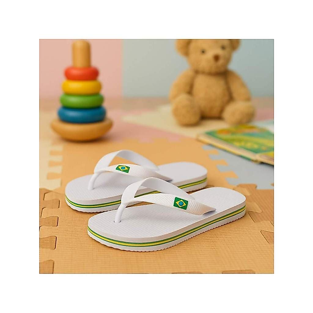 2 pares Chinelo Infantil Masculino/Feminino Borracha tiras com bandeirinha