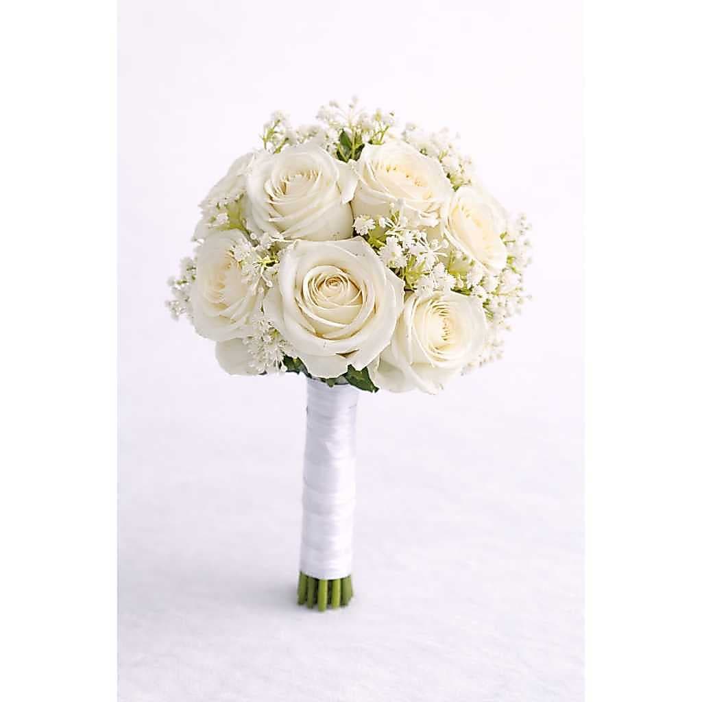 Buquê de Noiva com Rosas Artificiais Premium | Flores Realistas | Casamento Civil | Mini Wedding | Lapela