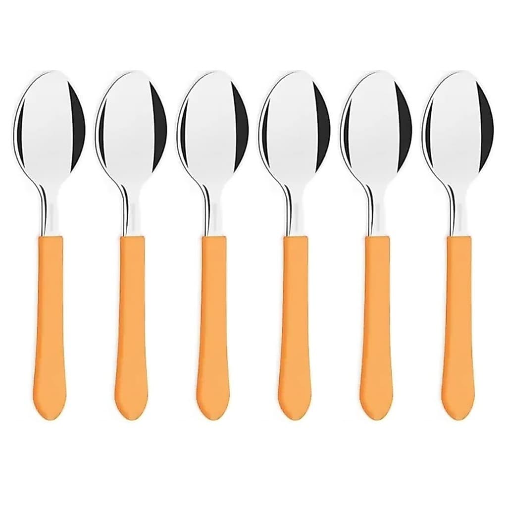Colher Chá Aço Inox Tramontina Laranja 6 Unidade