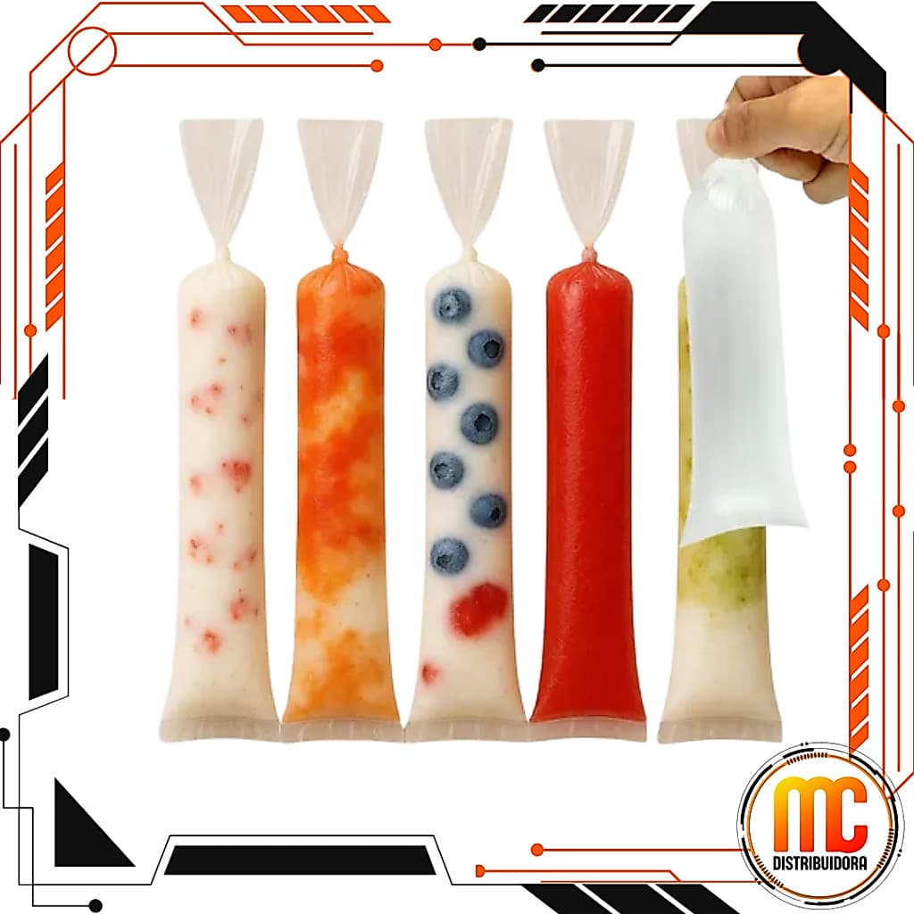 Saco Chup Chup 4x23cm para Geladinho Sacolé Din-Din – Embalagem Plástica Transparente Reforçada
