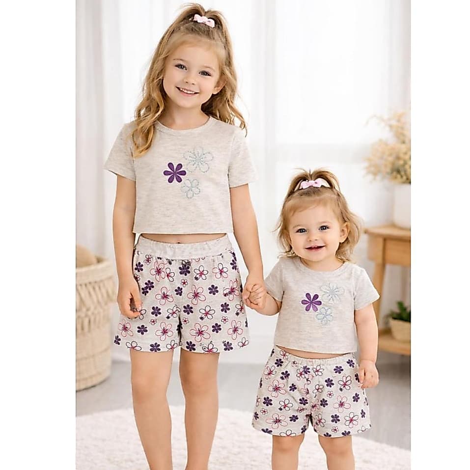 Conjunto Feminino Floral - JD Kids - 3837/3850