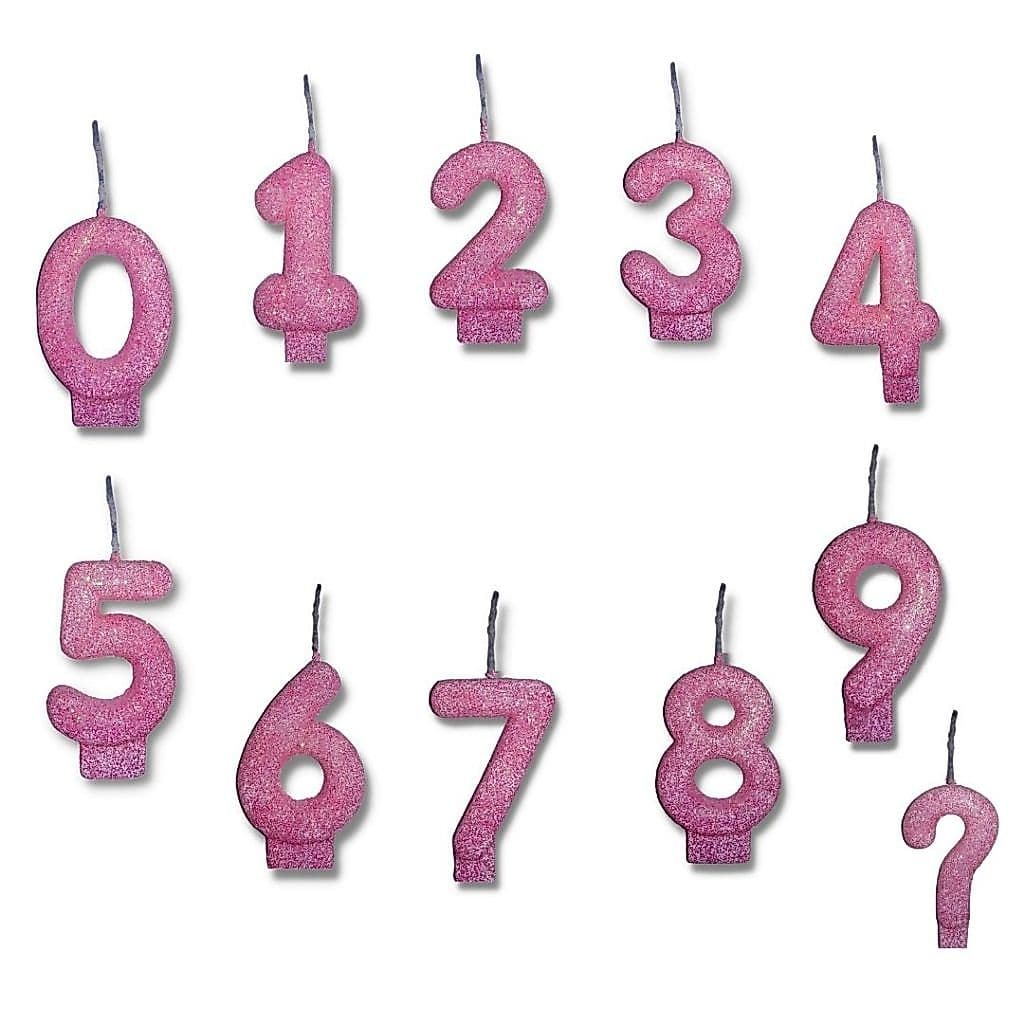 Velas De Aniversário com 11 Números - Branco/Rosa/Azul 0 a 9 e ?
