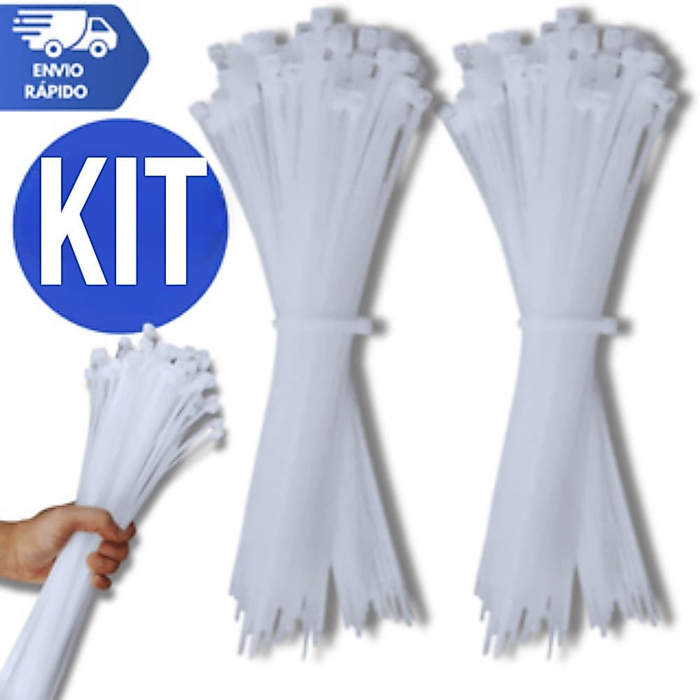 Abraçadeira de Nylon Enforca Gato Braçadeira Cintas Plásticas 2,5mm X 100mm Branca Multiuso Premium