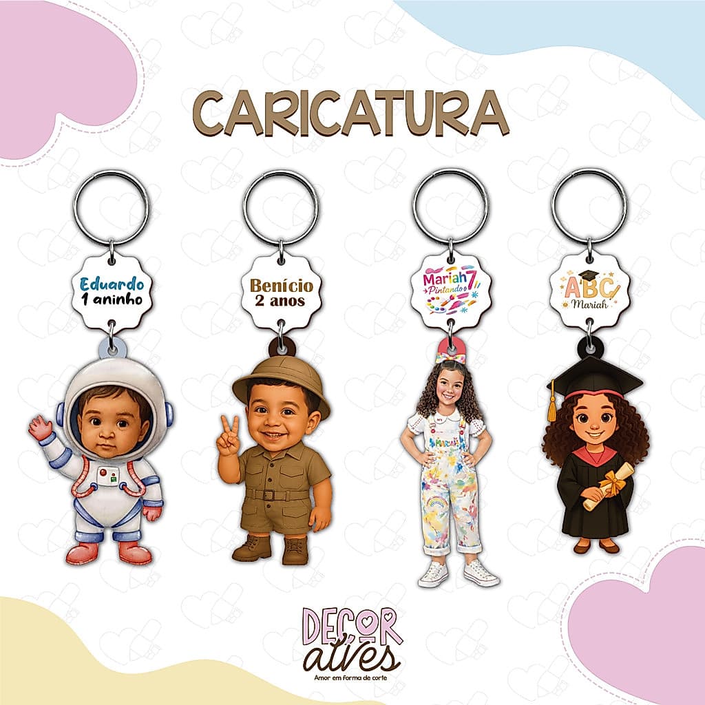 Mascote Personalizado / Logotipo - Chaveiro Personalizado MDF brilhoso Lembrancinha infantil