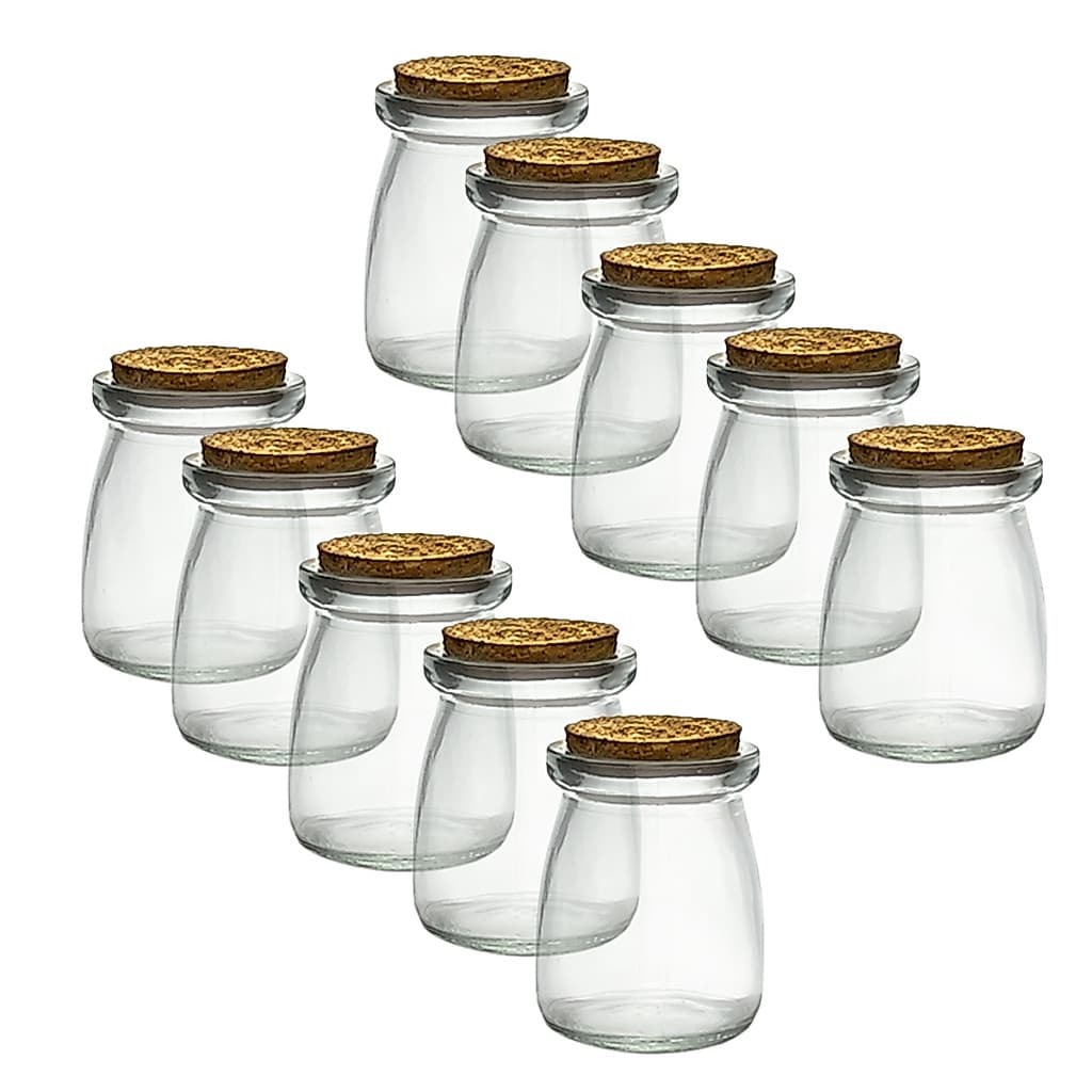 Kit 10 Pote Vidro para Tempero Condimento Tampa Rolha 110ml Organizador Cozinha Vela Decorativo