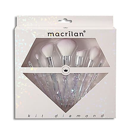 Kit de pinceis -  pincel - ED003 Diamond com 7 pincéis profissionais para maquiagem Macrilan