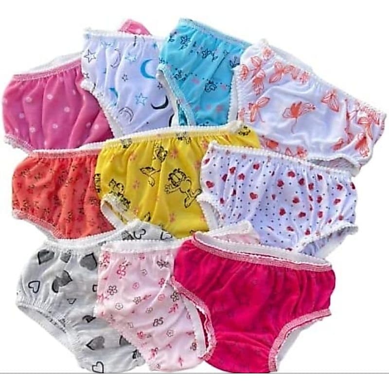 kit 15 calcinhas infantil kids sortidas com forro de algodão do P ao GG, varias estampas e cores