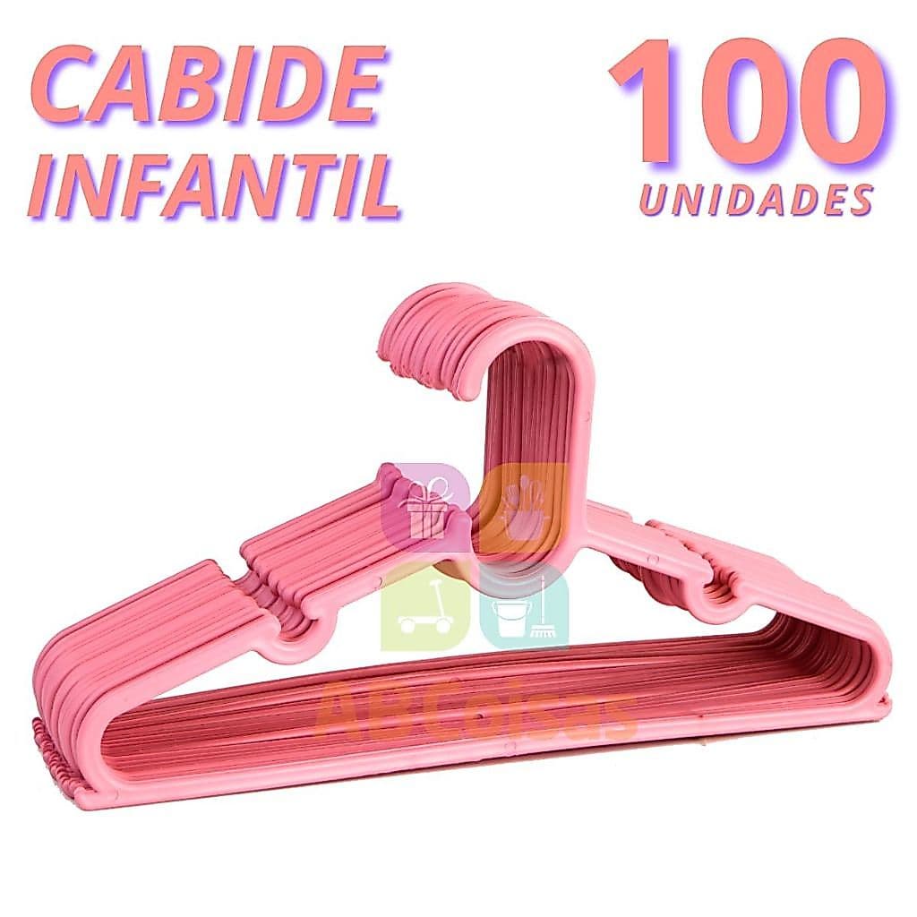 kit 100 unidades Cabide bebê Reforçado Rosa Baby infantil juvenil