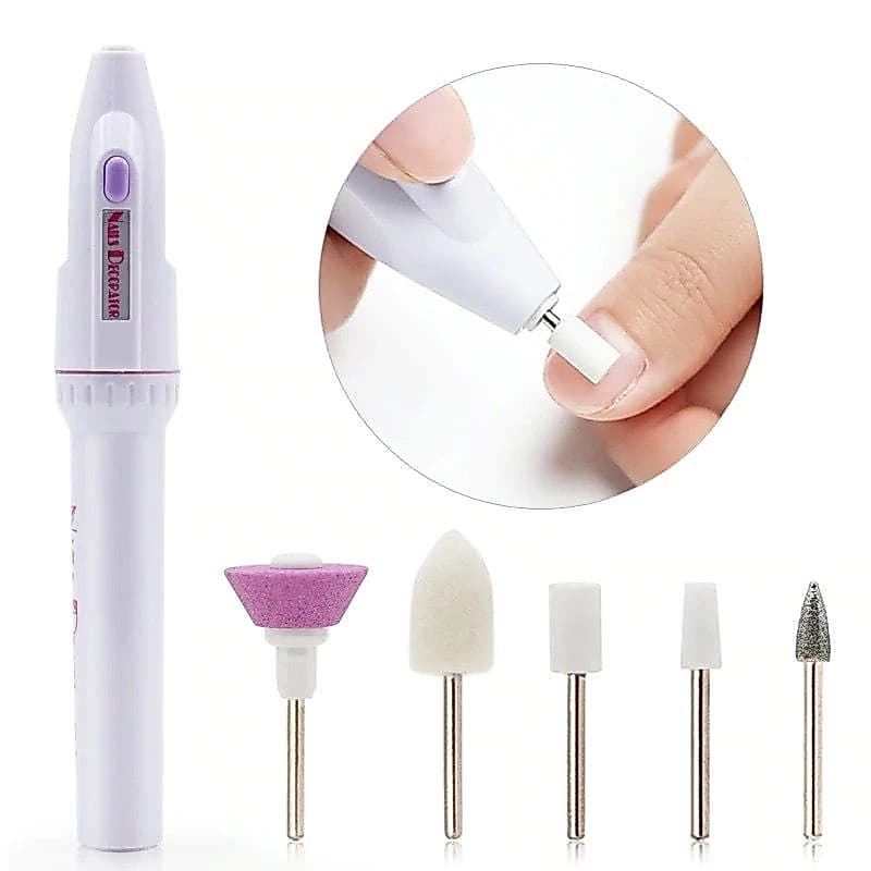 Kit Manicure Elétrico Portátil – Lixa Elétrica para Unhas com Brocas