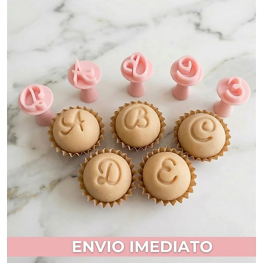 Letras Kit 26 Carimbos Alfabeto |Docinhos m | 3cm Altura | LUXO