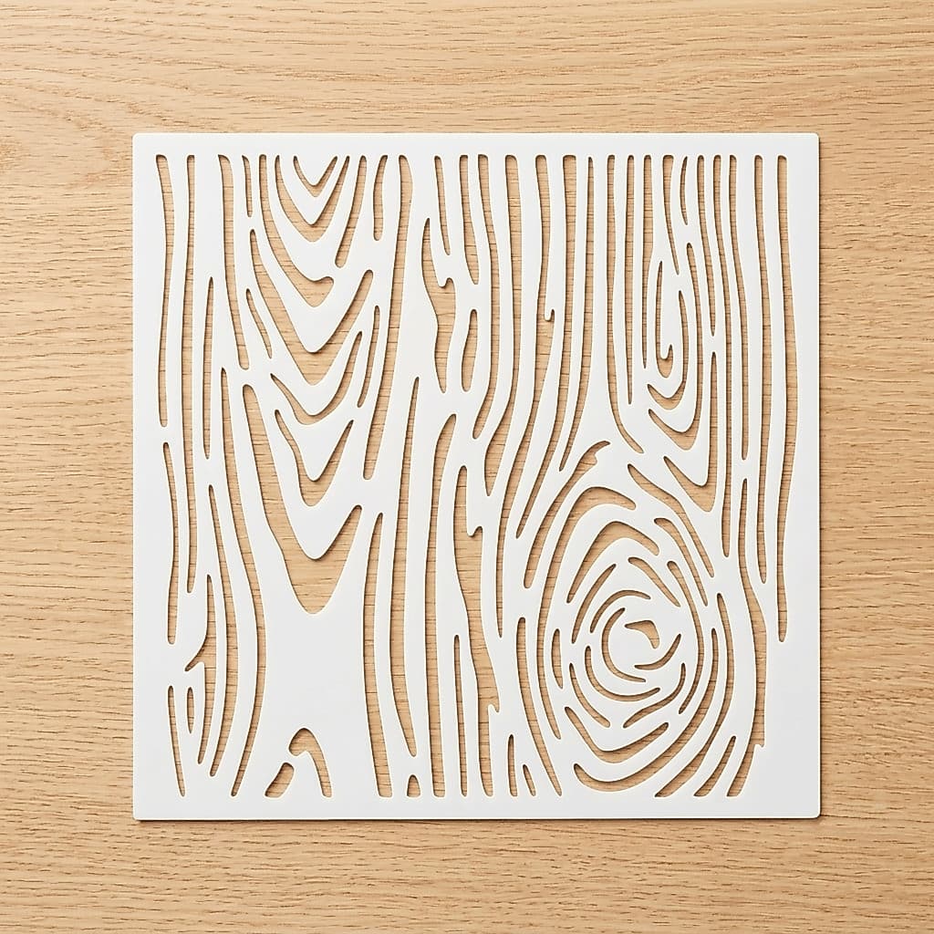 Stencil Veio Madeira Brinclinc 18x18cm | Textura Wood Bolo Confeitaria Parede Artesanato DIY
