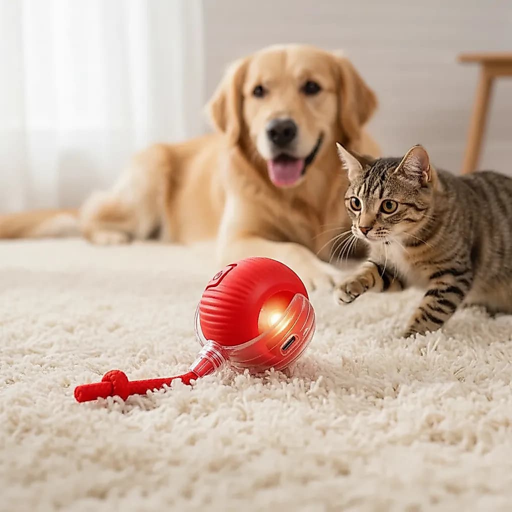 Bola Pet Interativa Brinquedo Caes e Gatos Recarregável Resistente
