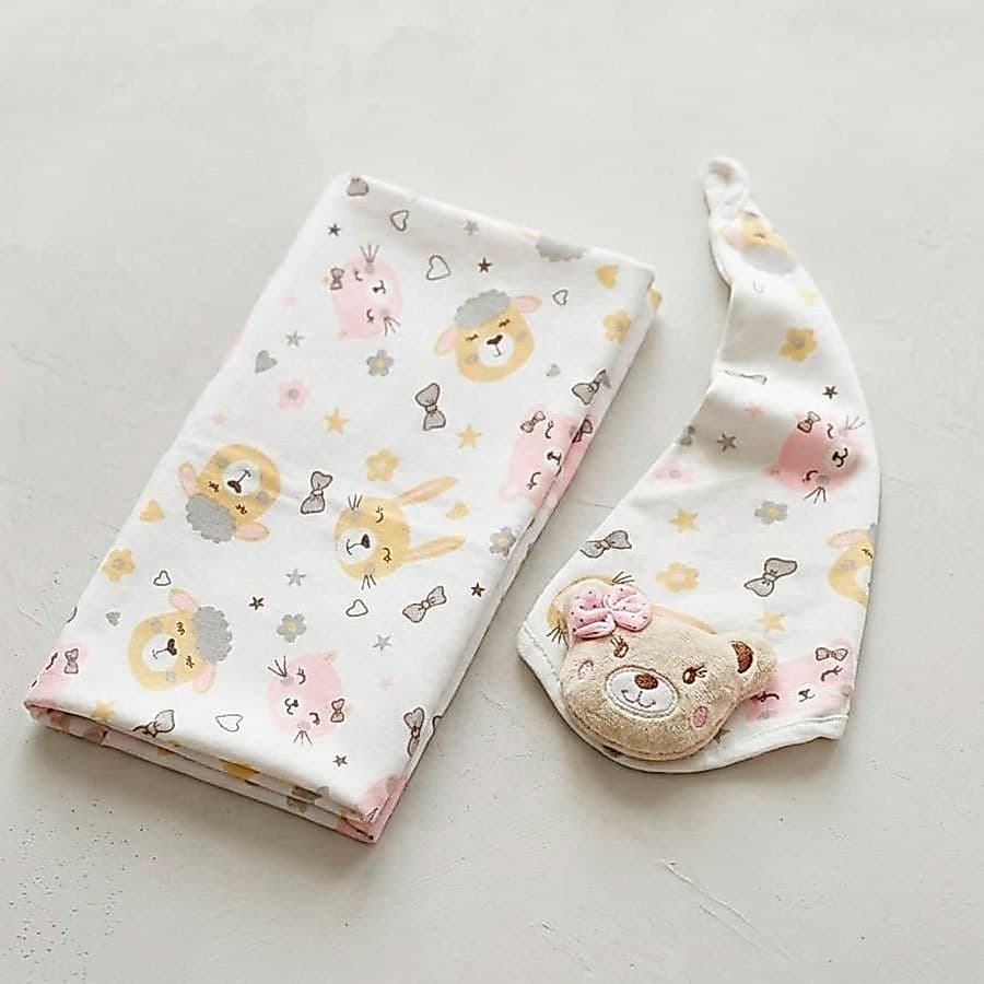 Manta Cobertor com Naninha Para Bebê Macio Inverno Menina Menino Kit 02 Peças