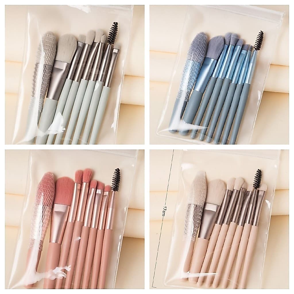 Kit 5/10/15/20 itens de Maquiagem 8 Peças / Conjunto Mini Pincéis De Maquiagem Com Cabo De Madeira Fosco.