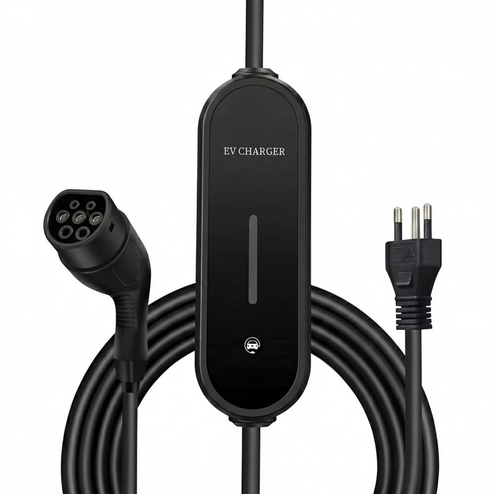 Carregador Portátil EV 7kW/3.5kW com Adaptador Azul | Bivolt 127V/220V | Cabo 5m TPE | IP54