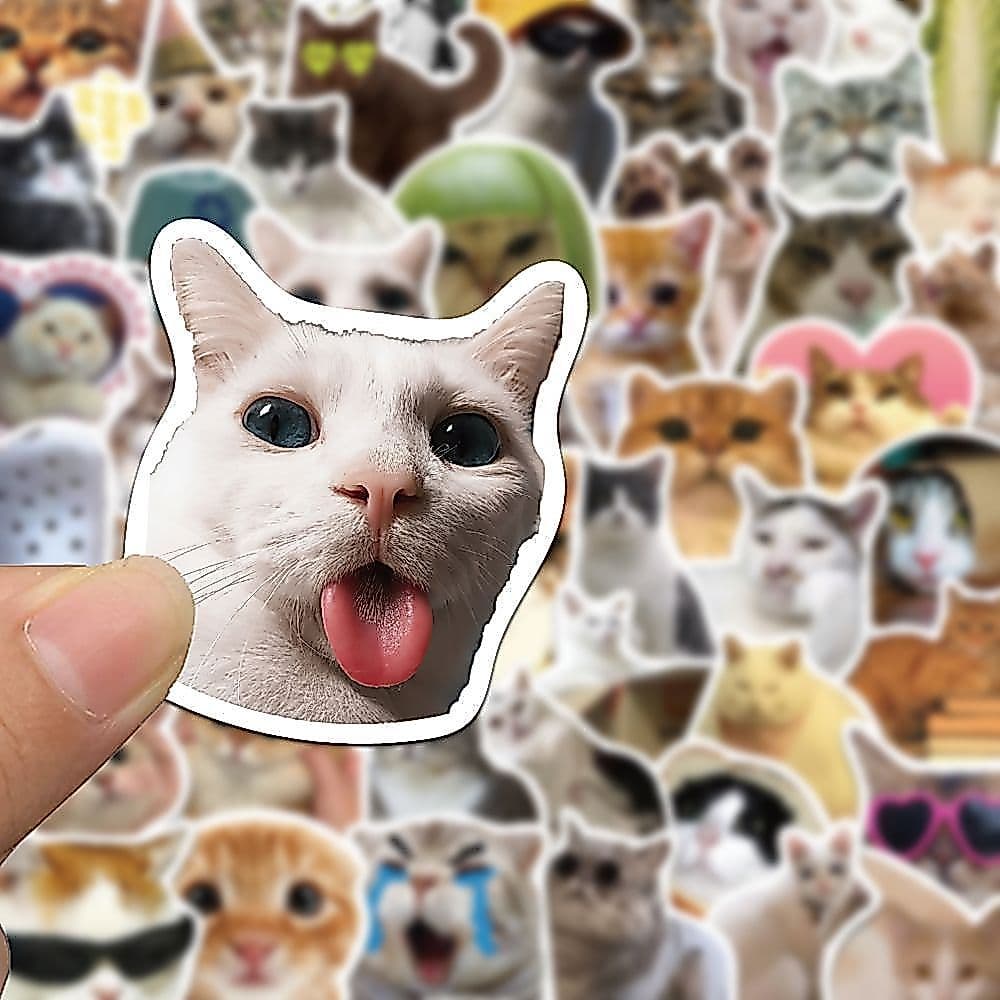 Novo estilo 150 folhas engraçado gato Emoji adesivos bonito escultura de areia caso de telefone Notebook decoração adesi
