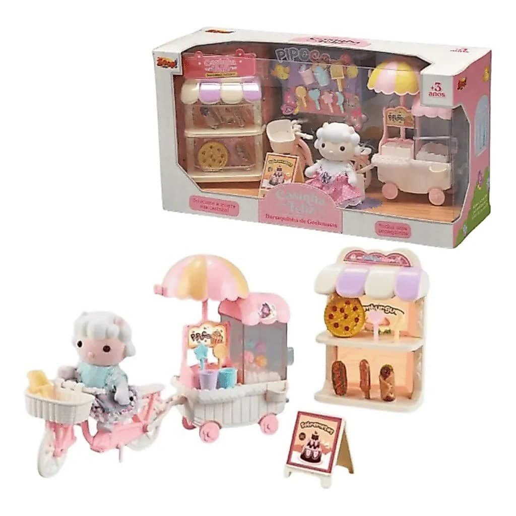 Barraquinha de Gostosuras Casinha Feliz Ovelha com Acessórios Zoop Toys Brinquedo Infantil Realista