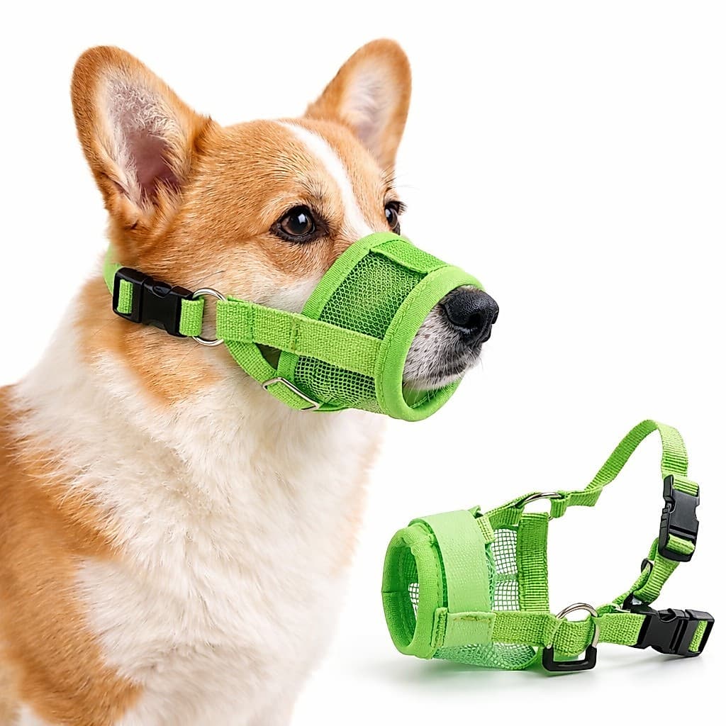 Focinheira para Cães Ajustável, Respirável, em Malha, Anti-Latido para Cães Pequenos e Médios