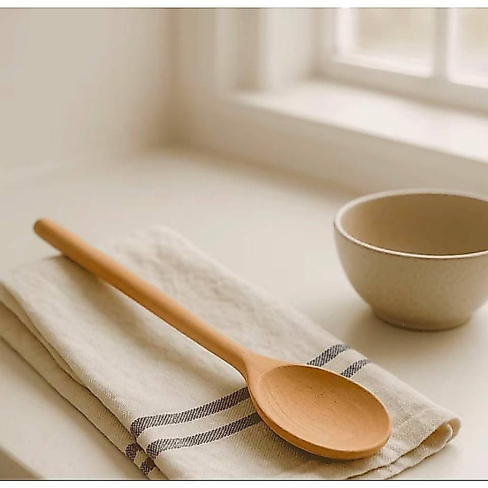 Colher de Pau 26cm Utensílio de Cozinha Madeira Natural