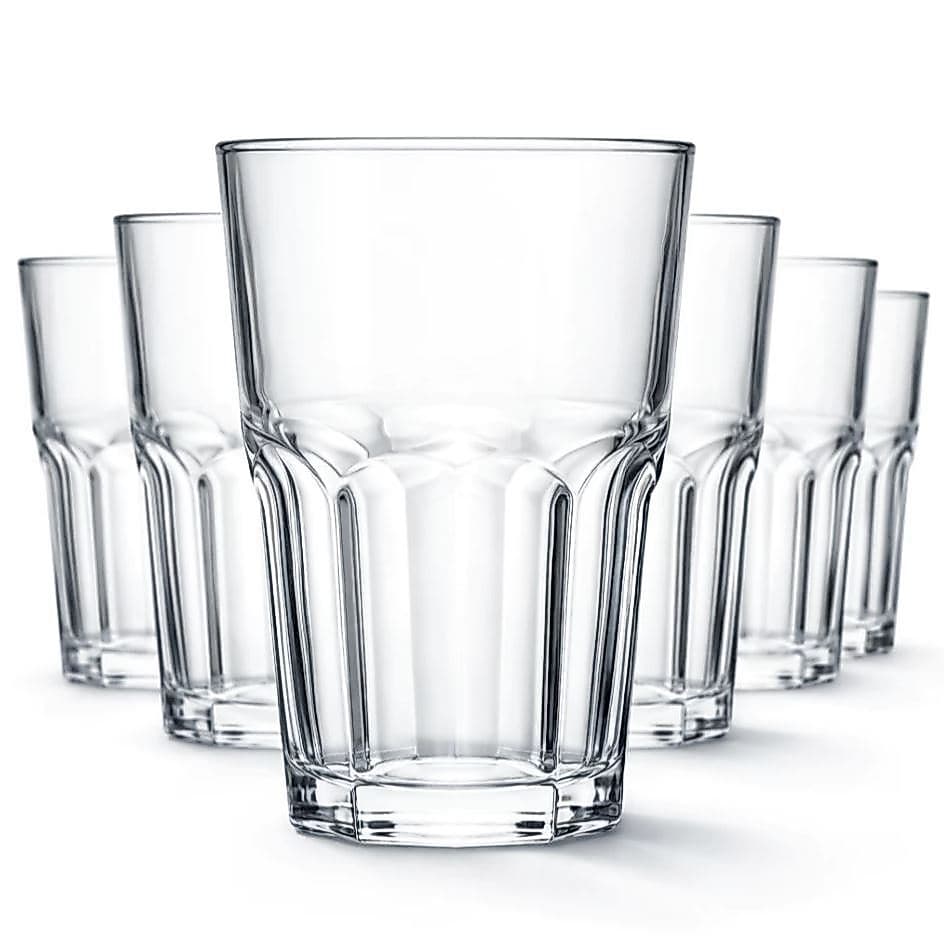 6 Copos de Vidro Grosso Bristol Nadir 350ml Transparente Vitaminas/Sucos/Drinks