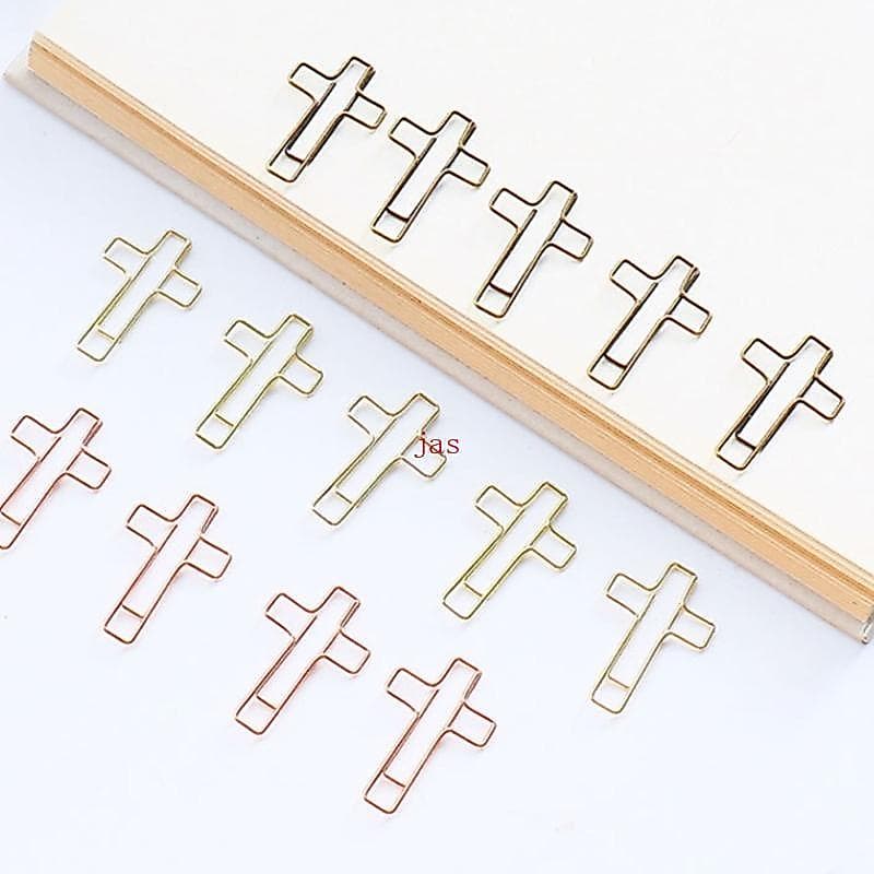 80 Unidades Clipe Crucifixo Pequeno Metal Marcadores Para Escola