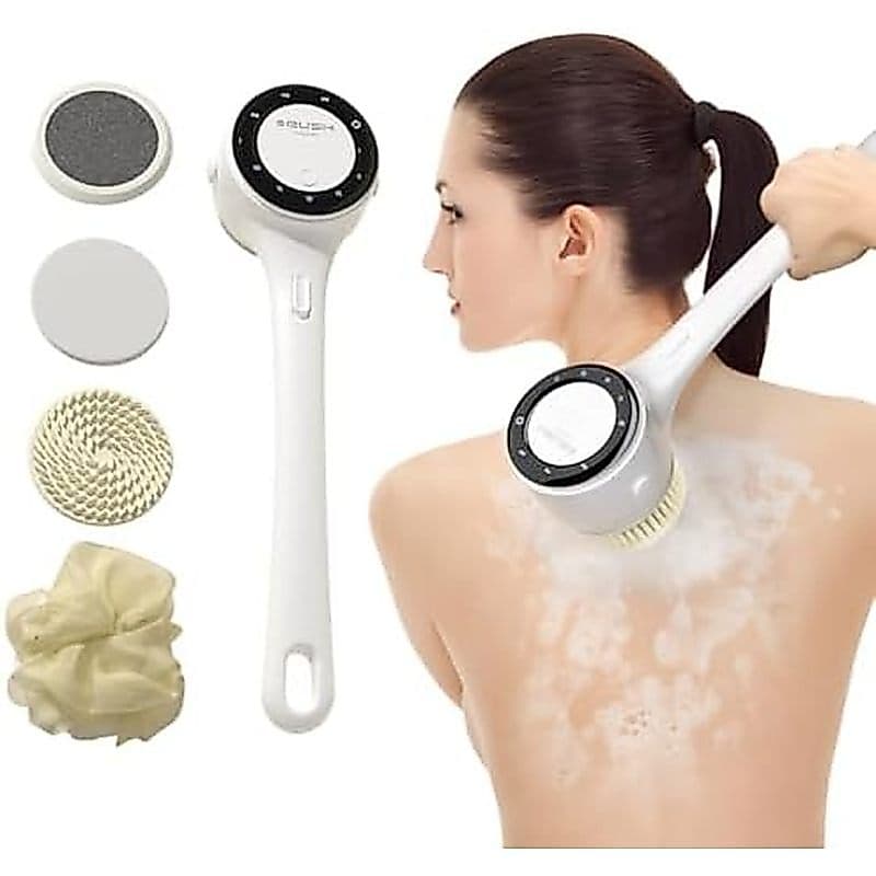 Escova Elétrica Para Corpo , Purificador Traseiro Chuveiro Corporal Longo À Prova D'água Com Cabo Duplo E 5 Cabeças , De