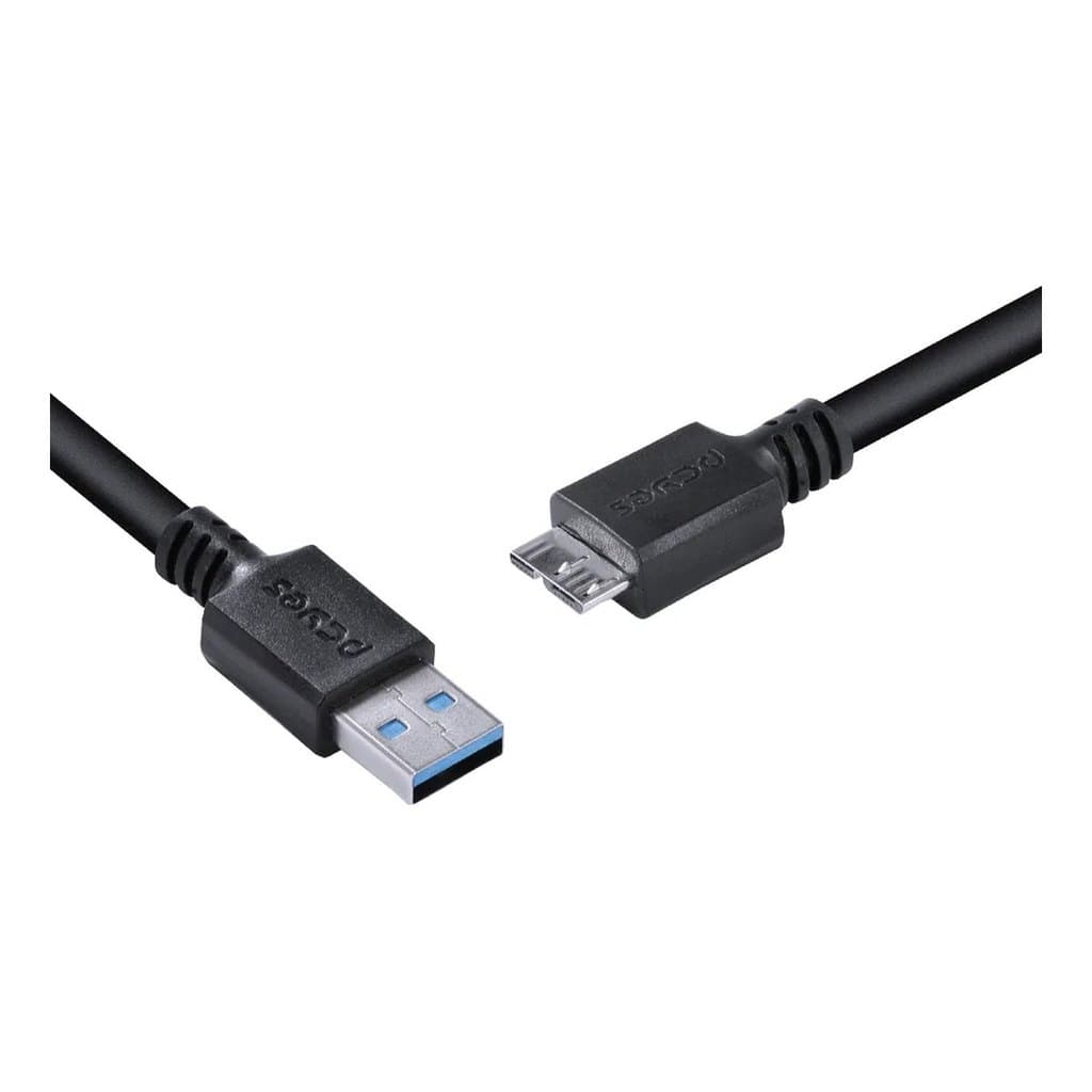 Cabo USB 3.0 para HD Externo 3 m 28 AWG Cobre Puro PCYes PUAMCM3-3 USB A para Micro USB B 10 Pinos