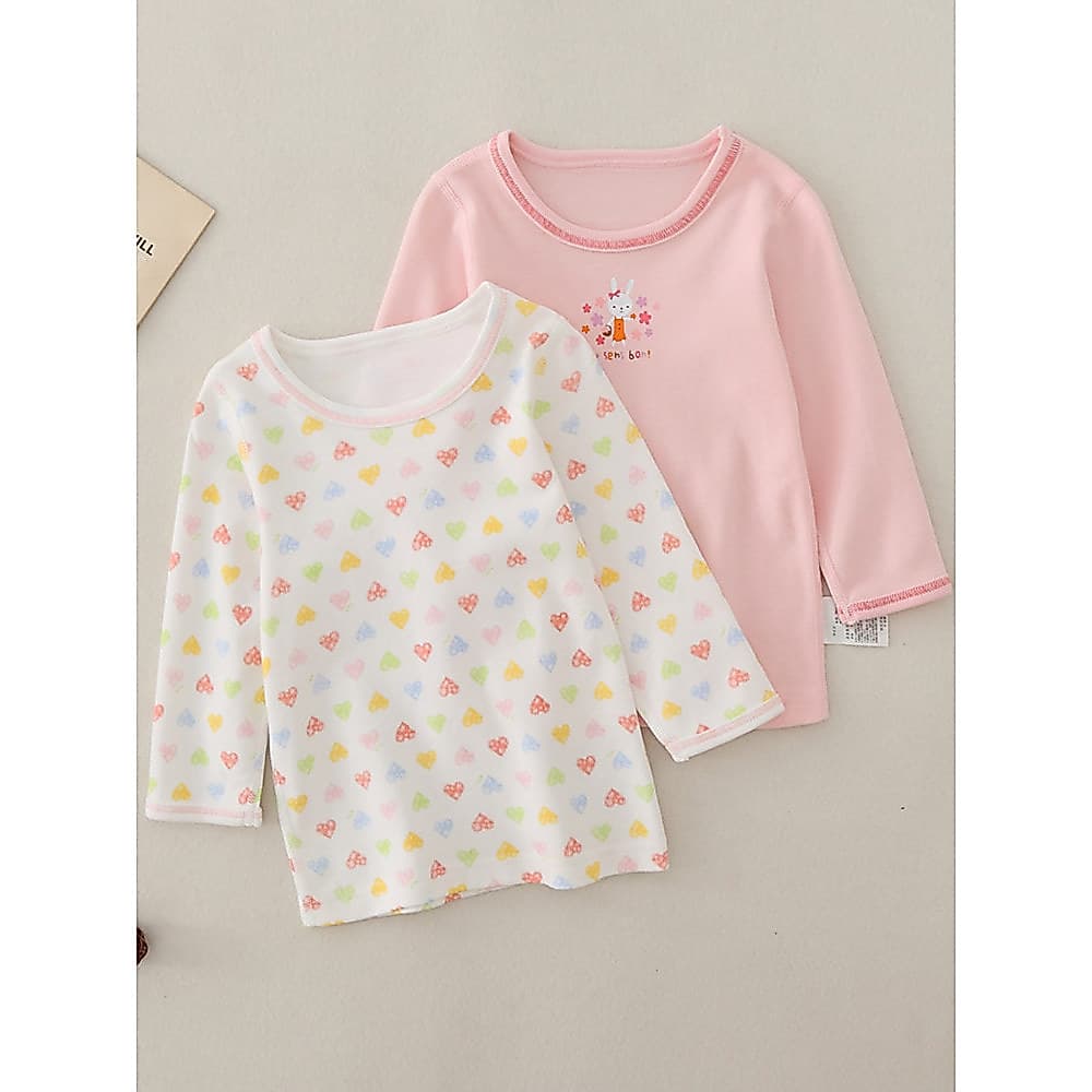 2026 primavera novo estilo meninas roupas de outono algodão puro escovado engrossado camisa de fundo infantil médio pequ