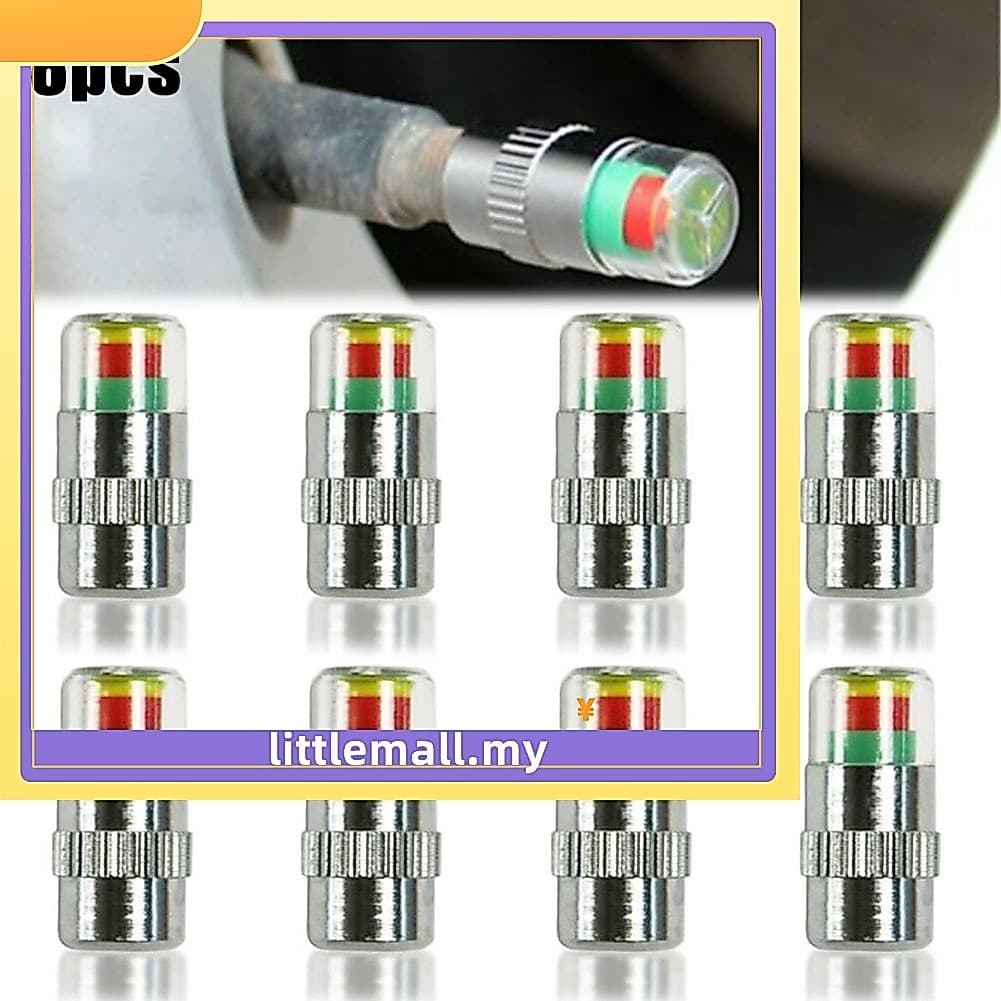 LLMA 8Pc Nova Tampa Da Válvula Do Monitor De Pressão Dos Pneus Carro Com Indicador Sensor Olho De 3 Cores