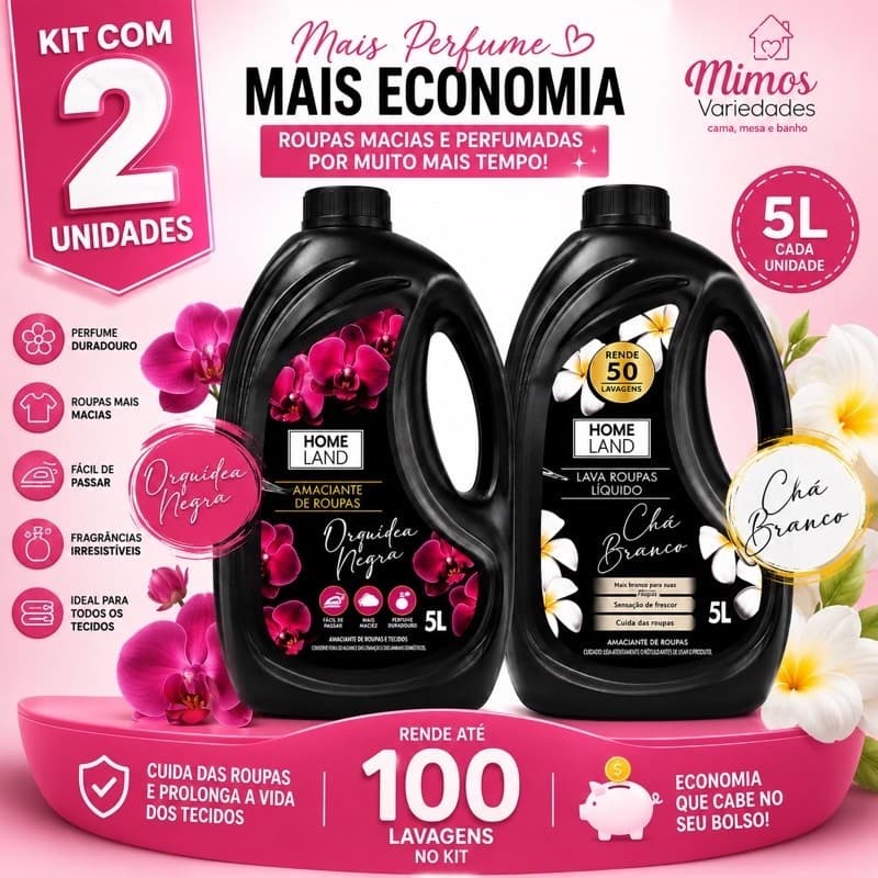 AMACIANTE LAVA ROUPAS LIQUIDO 5 LITROS PERFUME DURADOURO, FÁCIL DE PASSAR E ROUPAS MACIAS