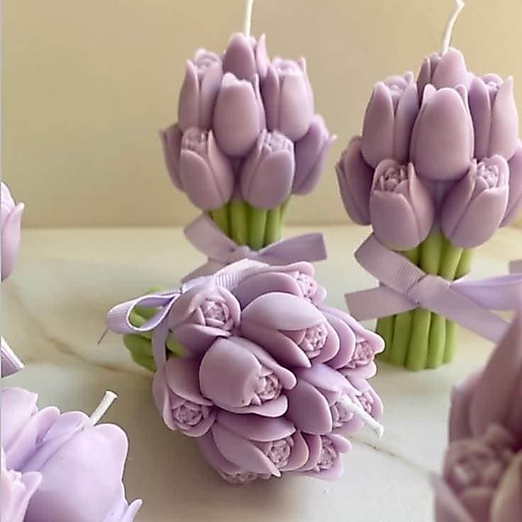 VELA AROMATICA 20, 40 OU 50 BUQUES DE TULIPA| LEMBRANCINHA CASAMENTO, ANIVERSÁRIO,  NOIVADO| VELA DECORATIVA