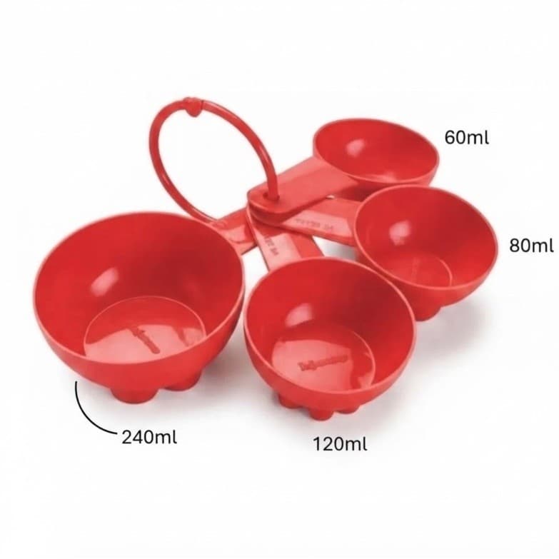 Conjunto 4 Xícaras Medidoras com Cortador Integrado Massas e Biscoitos