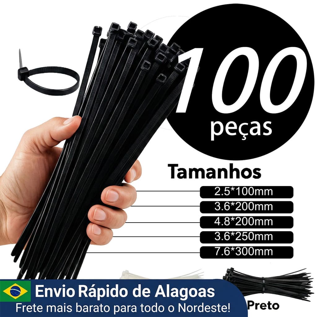 10cm/20cm/25cm Kit 100/200/300 Abraçadeira de Nylon Enforca Gato Braçadeira Cintas Plásticas Branca