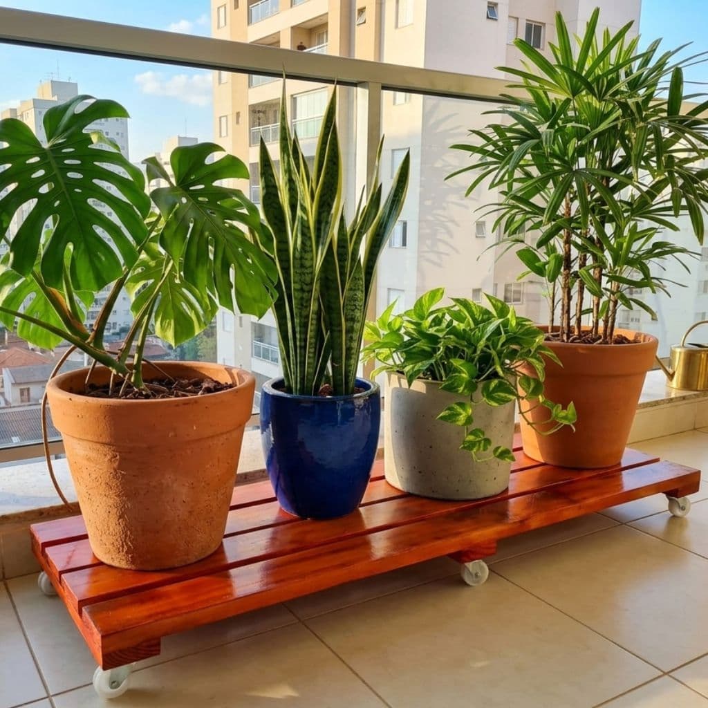 Jardineira 100x30 Madeira para Plantas sala varanda escritorio