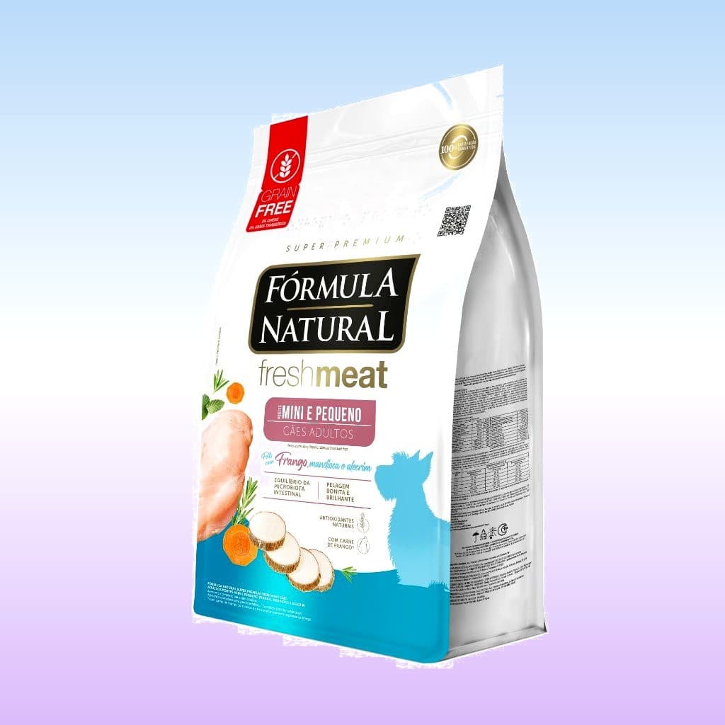 Ração Seca Fórmula Natural Fresh Meat Cães Adultos Porte Mini e Pequeno 10,1 KG Adimax