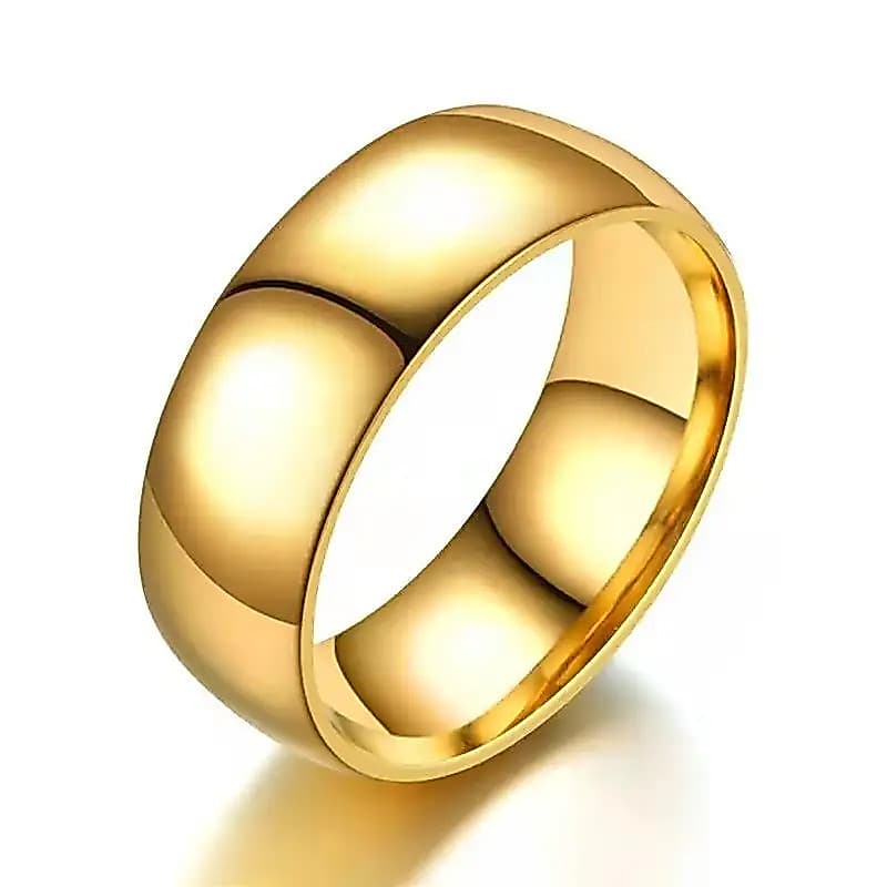 Aliança Ouro Moeda Antiga Inoxidável 8mm queima de estoque nao escurece