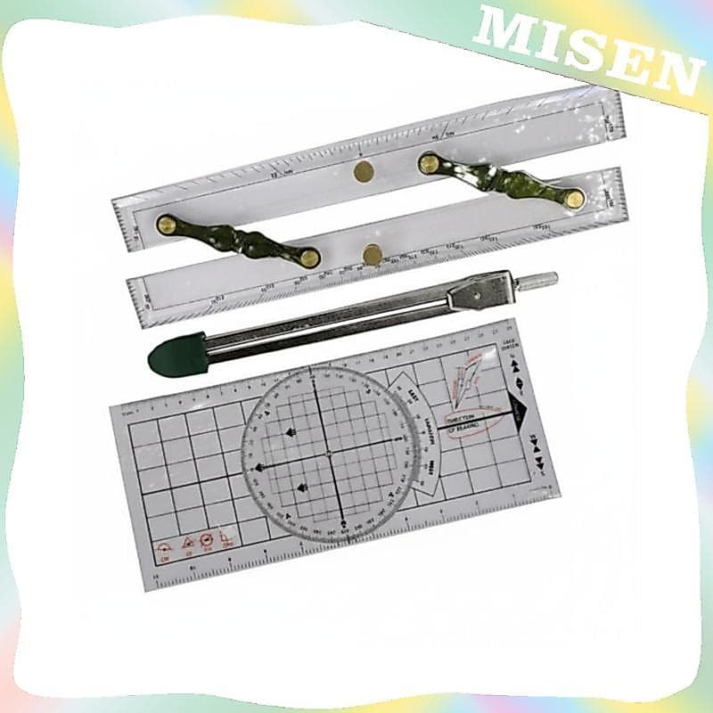 [Misen] Kit De Plotagem De Gráfico Náutico Conjunto De Navegação Náutica De Metal Marcações De Grade Marítima