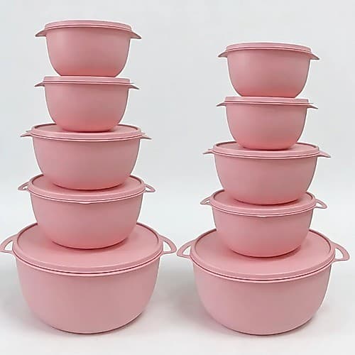 Kit 10 Potes Boll Plastico tapoer Kit Marmita Para Alimento