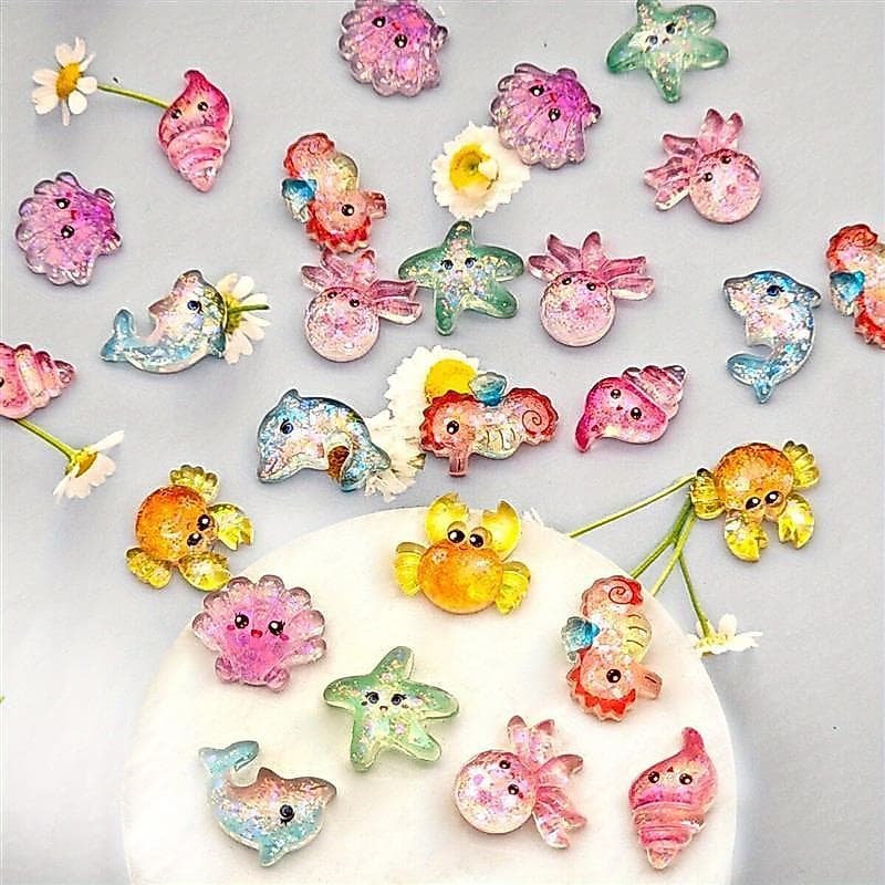Mini cristal mar Animal bagagem brinquedo golfinho concha concha menina jogar casa dia das crianças pequeno