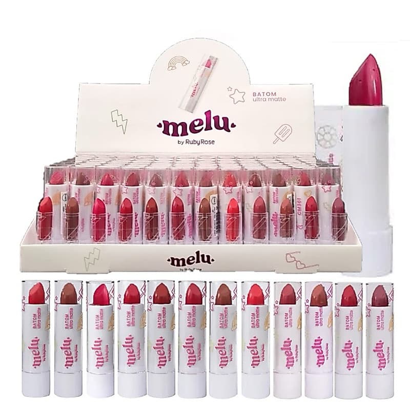 Batom Ultra Matte Em Bala 12 Cores RR-8521 Ruby Rose By Melu